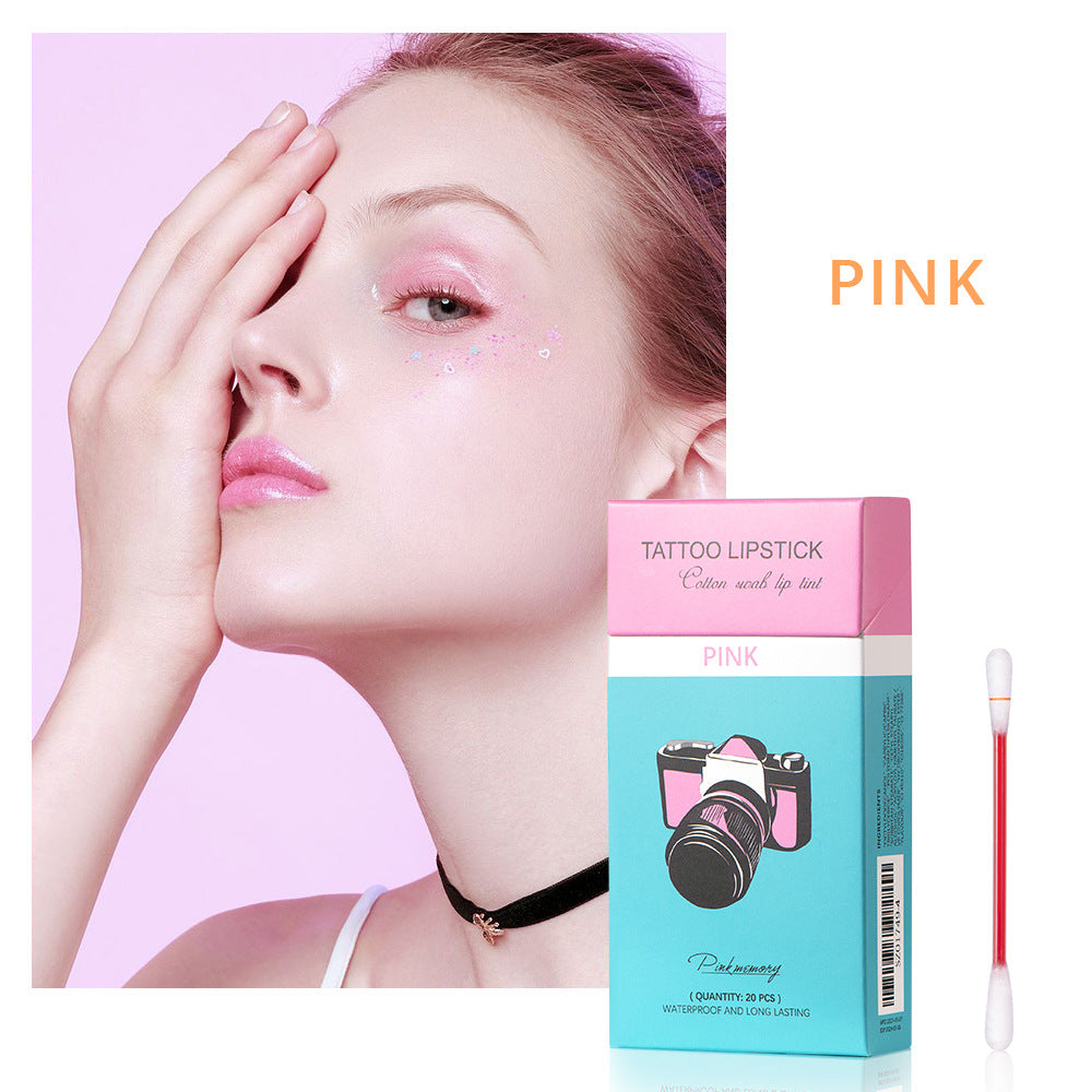 20 Pcs Set Cotton Swab Lipsticks Beauty Gym From House Pink