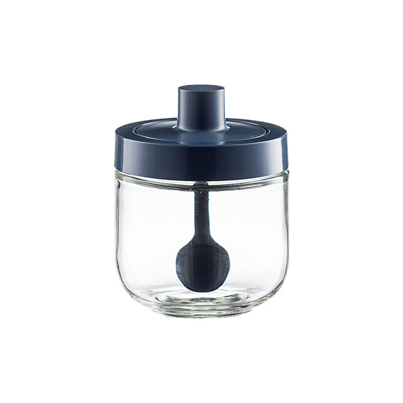 Household Kitchen Glass Spoon Cover Integrated Seasoning Jar Kitchen dealsniper-net B