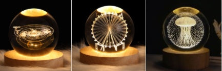 Luminous Starry Sky And Planets Moon Moon Crystal Ball Night Lamp