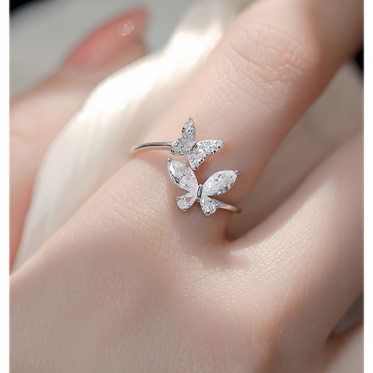 High-End Butterfly Zircon Open Rings For Women Trendy Fashion Jewelry Gym From House Butterfly Design 1