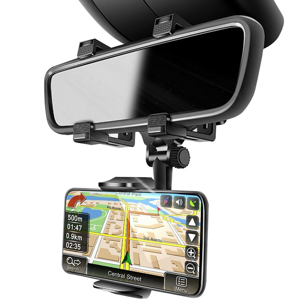 Universal 360 Rotation Car Rear View Mirror Mount Stand GPS Cell Phone Holder Phones dealsniper-net