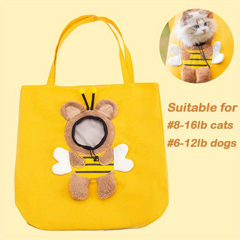 Little Bee Design Cat Dog Carrier Bags Portable Breathable Bag Pets Gym From House