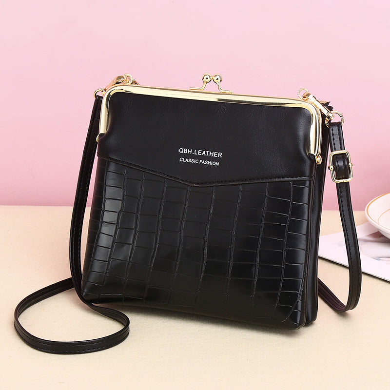 Lock Shoulder Bags Women Alligator Crossbody Phone Bag Women DealSniper.net Black