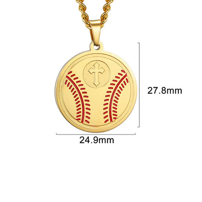 Cross Round Sign Pendant Necklace Jewelry Jewelry dealsniper-net Gold