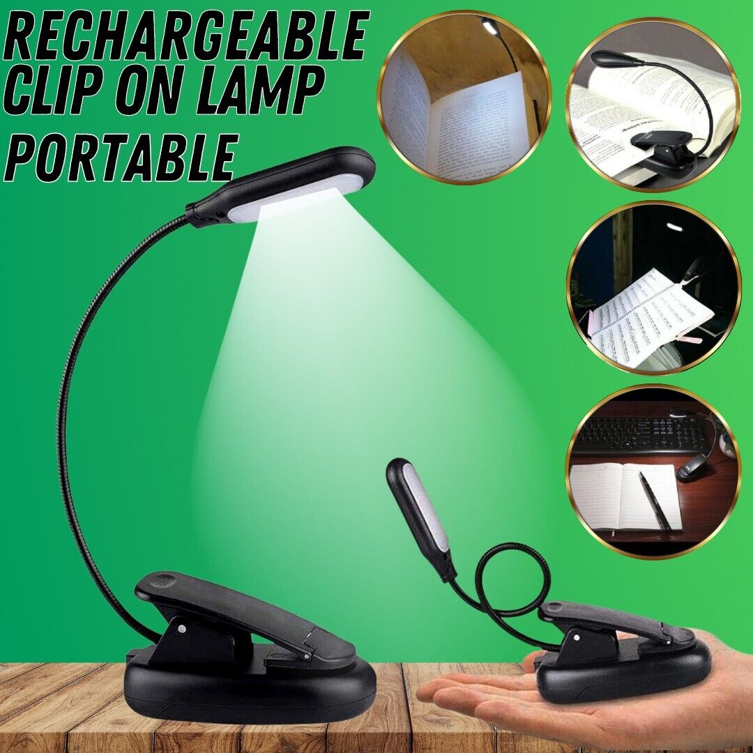 Flexible Clip On LED Light Lamp For Book Reading Tablet Laptop PC EReader House dealsniper-net