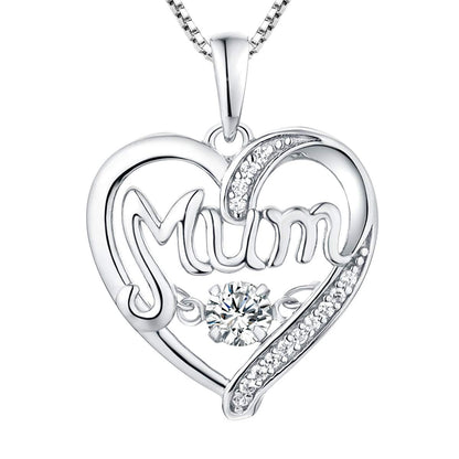 Pulsatile Heart MoM Necklace Mother's Day Gift Birthstones Smart Pendant Jewelry dealsniper-net April 925 Silver