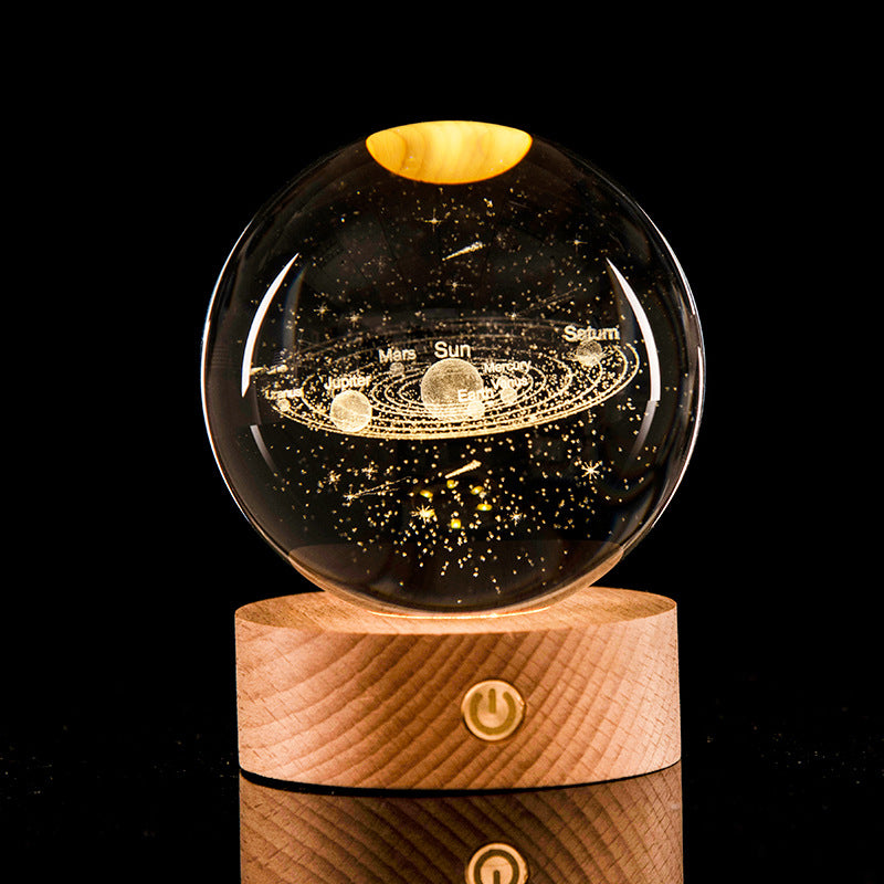 Luminous Galaxy Crystal Ball Decoration 3D Laser Inner Carving Home Decor DealSniper.net