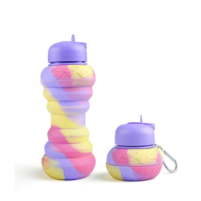 Sports Water Bottle Silicone Collapsible Spherical Drinking Mug Kids DealSniper.net Q