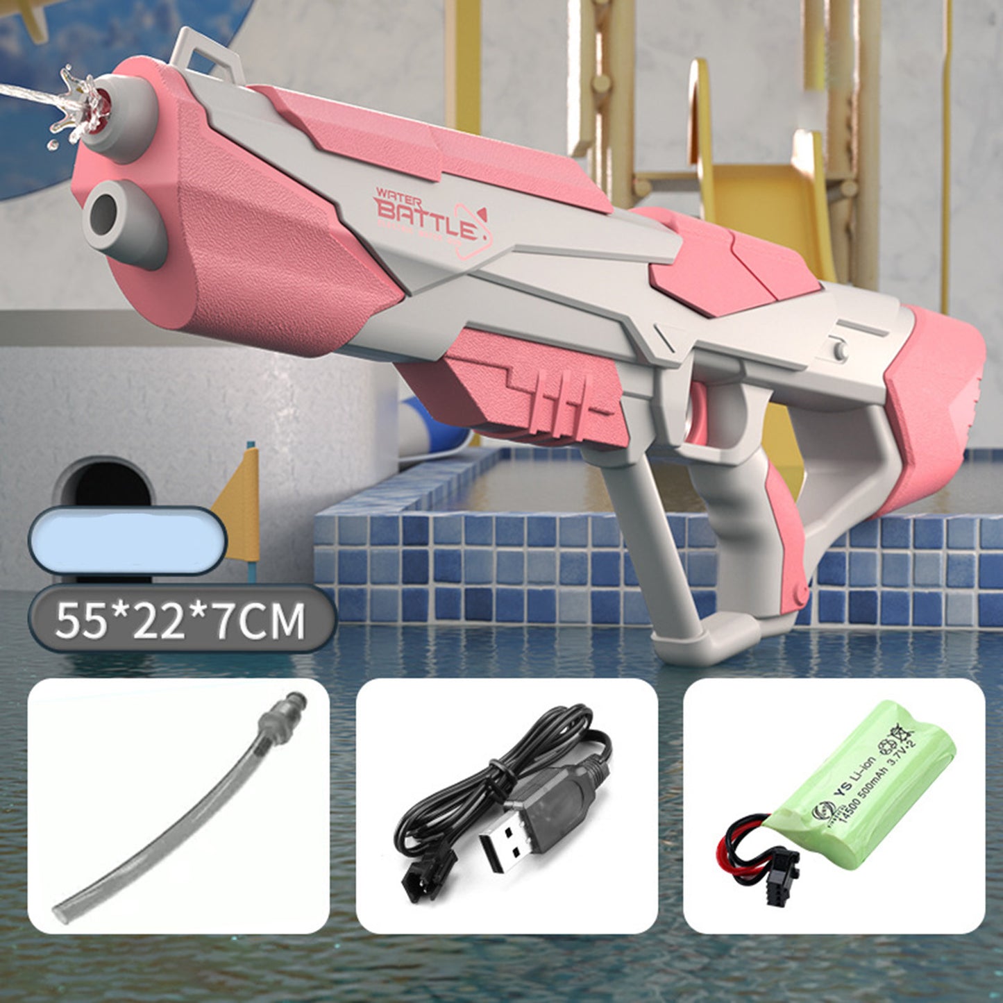Space Water Gun Electric Automatic Toys For Children Kids DealSniper.net C Pink USB