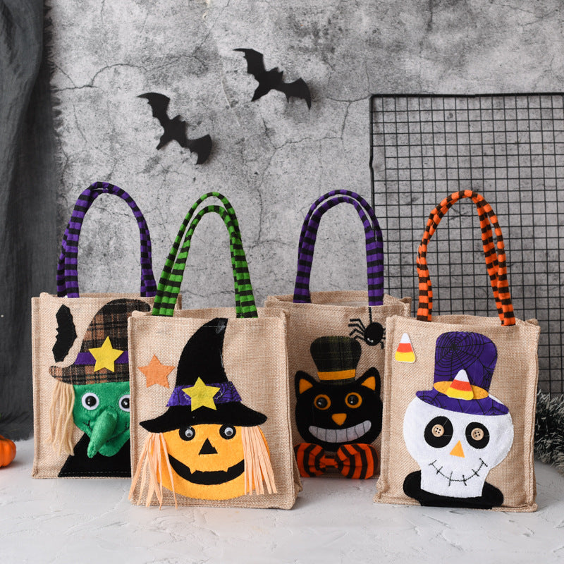 Halloween Candy Tote Bag For Kids Funny Creative Witch Skull Kids Gym From House
