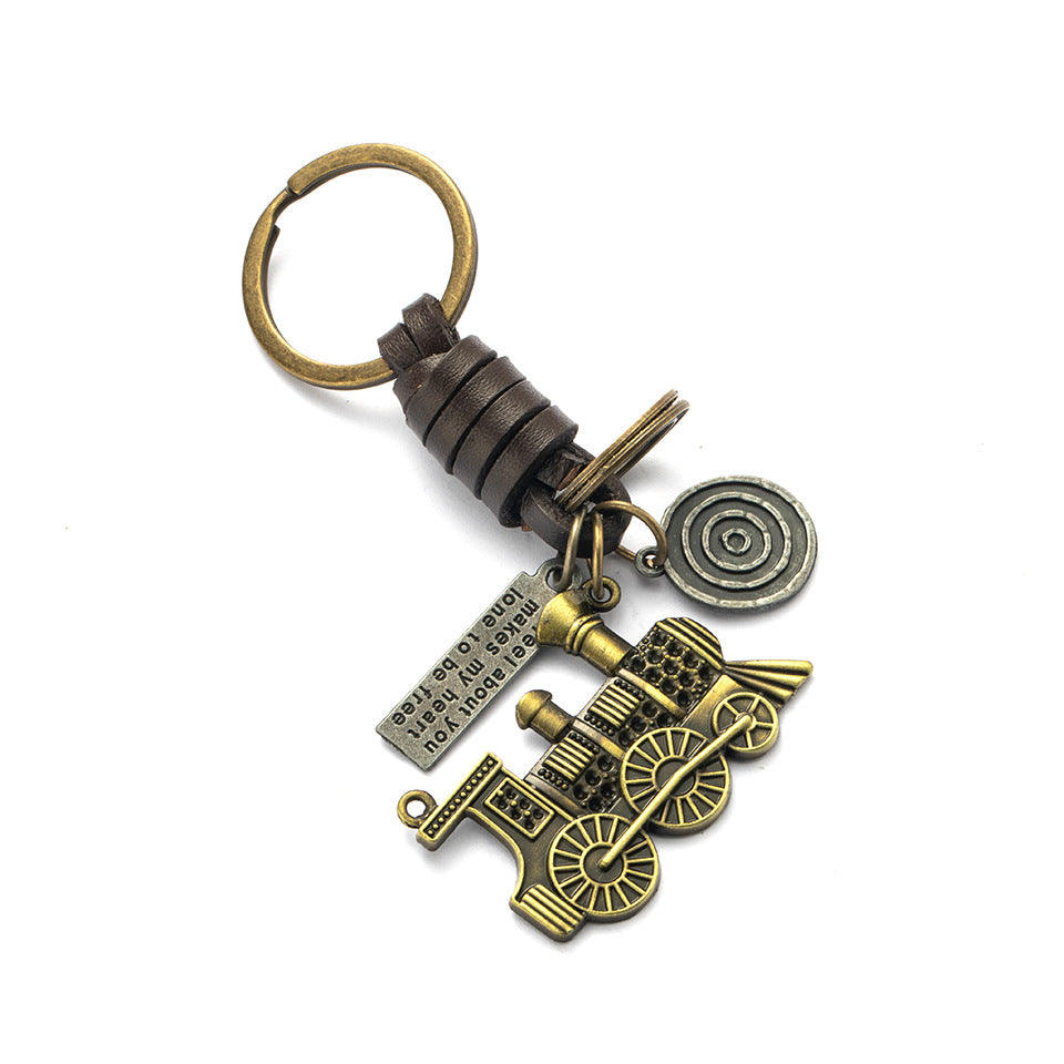 Women's Fashion Vintage Handwoven Leather Keychain