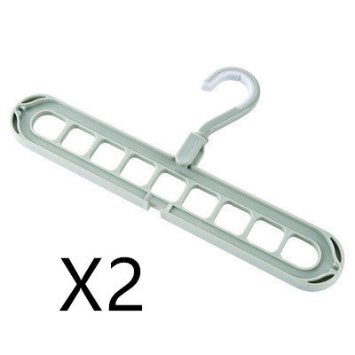 9-hole Clothes Hanger Organizer Space Saving Hanger House DealSniper.net Green 2PCS