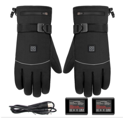 Winter Electric Heated Gloves Motorcycle Touch Screen Gloves Outdoor dealsniper-net Rechargeable battery A2 One size