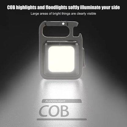 Mini Portable Flashlight Rechargeable Glare COB Keychain Light Outdoor DealSniper.net