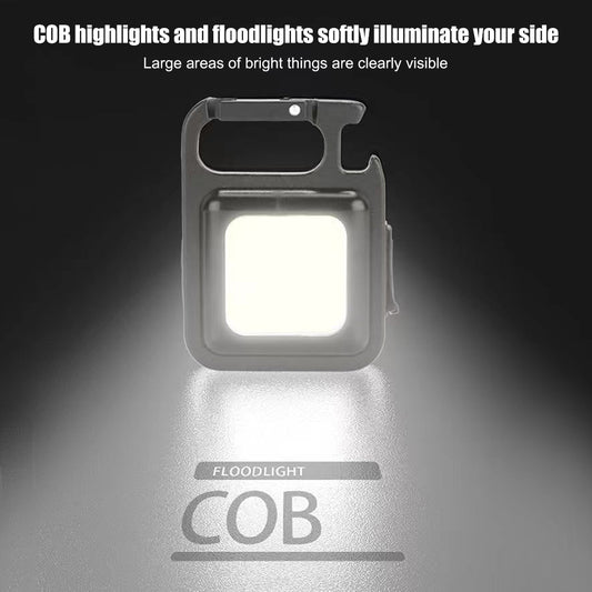 Mini Portable Flashlight Rechargeable Glare COB Keychain Light Outdoor DealSniper.net