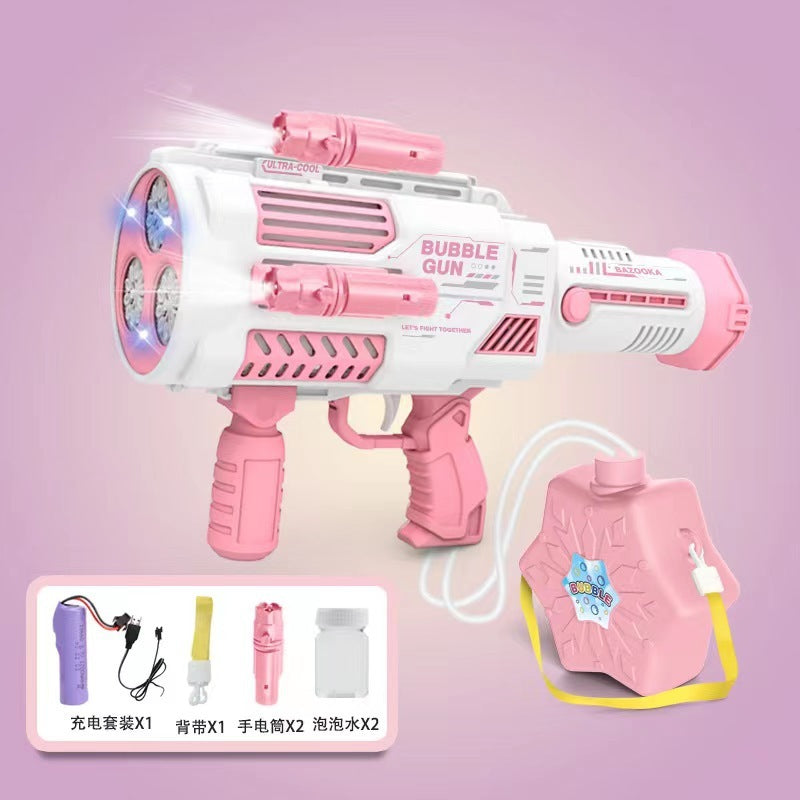 Bubbles Gun Kids Toy Rocket Soap Bubble Machine Guns Kids dealsniper-net Pink B USB