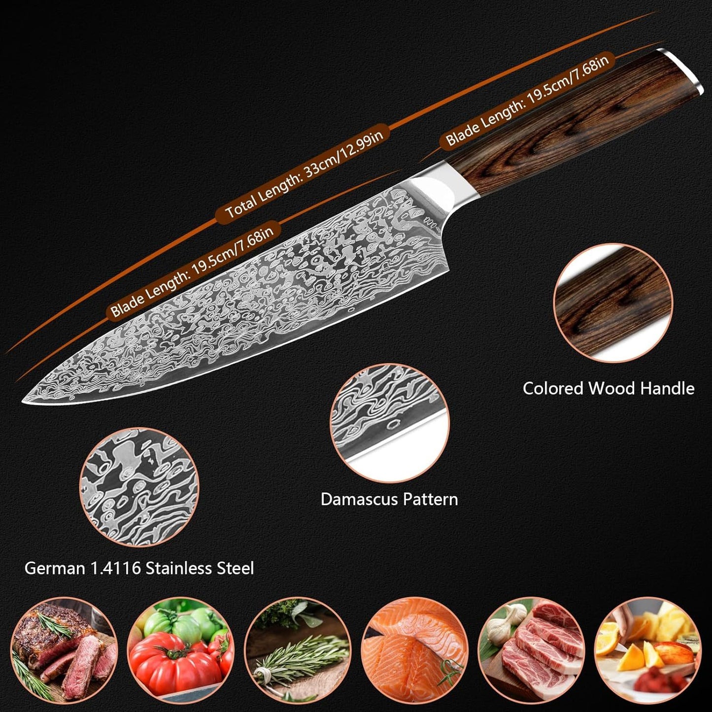 Japanese Vanadium Steel Chef Knife Sharp Kitchen Knives Kitchen dealsniper-net