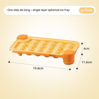 Ice Cube Mold Household Ice Hockey Storage Box Kitchen dealsniper-net Yellow Single Layer Spherical