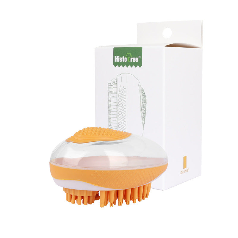 Dog Cat Bath Brush 2-in-1 Pet SPA Massage Comb Soft Silicone Pets Pets dealsniper-net Orange