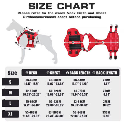 Heat-resistant Durable Nylon Tactical Service Dog Harness Pets Gym From House
