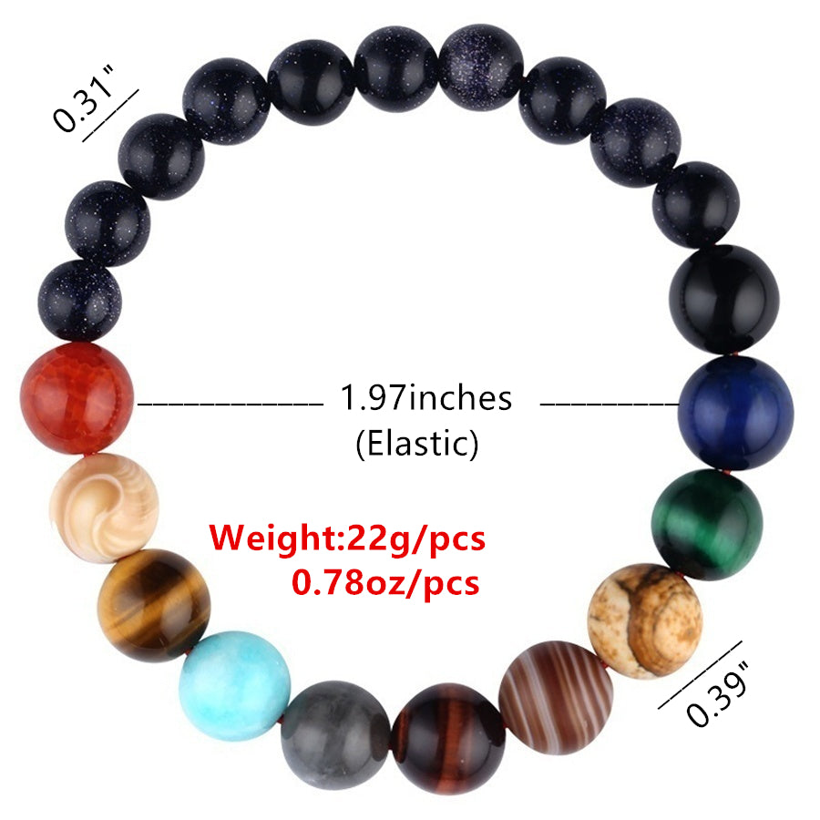 New Fashion Eight Planets Beaded Bracelet Men's Natural Stone Jewelry dealsniper-net