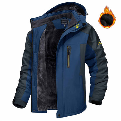 Winter Hooded Jacket Fashion Casual Warm Fleece Coat Men Gym From House