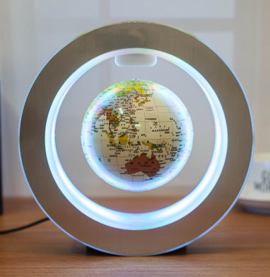 Round LED World Map Floating Globe Magnetic Levitation Light