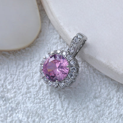 Fashionable Commuter Trendy Micro-Inlaid Zircon Ice-Type Necklace Jewelry Gym From House D604kf round zirconium