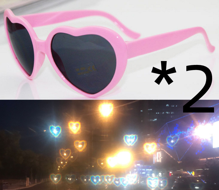 Night Lights Change Love Special Effects Glasses Sunglasses Deals DealSniper.net 2pcs Pink