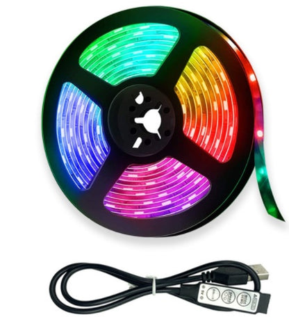 LED Strip Lights RGB 2835 Bluetooth Control USB Flexible House BlenderJuice.com CJ 3Key Control 1M EU