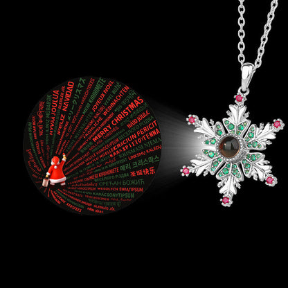 New Christmas Snowflake Necklace With Projection Design Jewelry DealSniper.net 100Christmas Languages