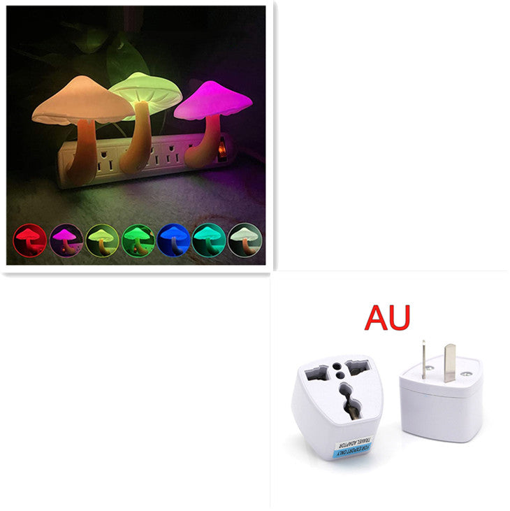 LED Night Light Mushroom Wall Socket Lamp EU US Plug Warm White Home dealsniper-net Mushroom AU Colorful