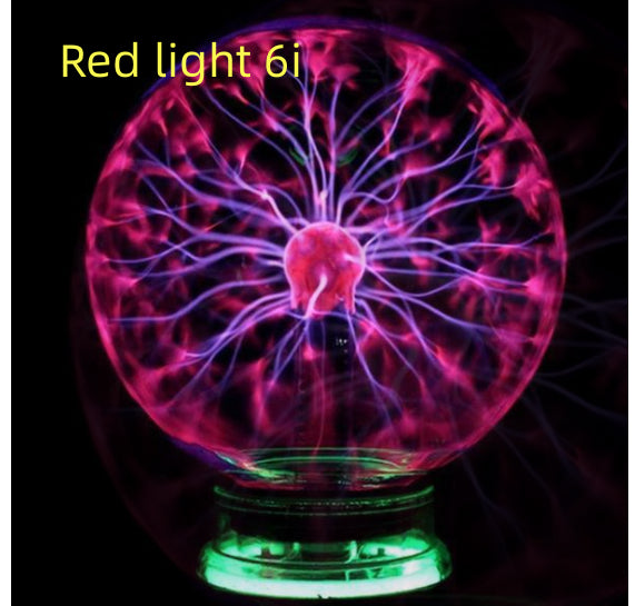 Plasma Lightning Ball Electronic Magic Light Electrostatic Home Decor Gym From House Red light 6i 8in