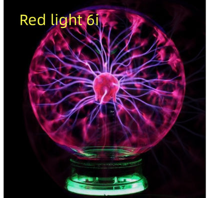 Plasma Lightning Ball Electronic Magic Light Electrostatic Home Decor Gym From House Red light 6i 8in
