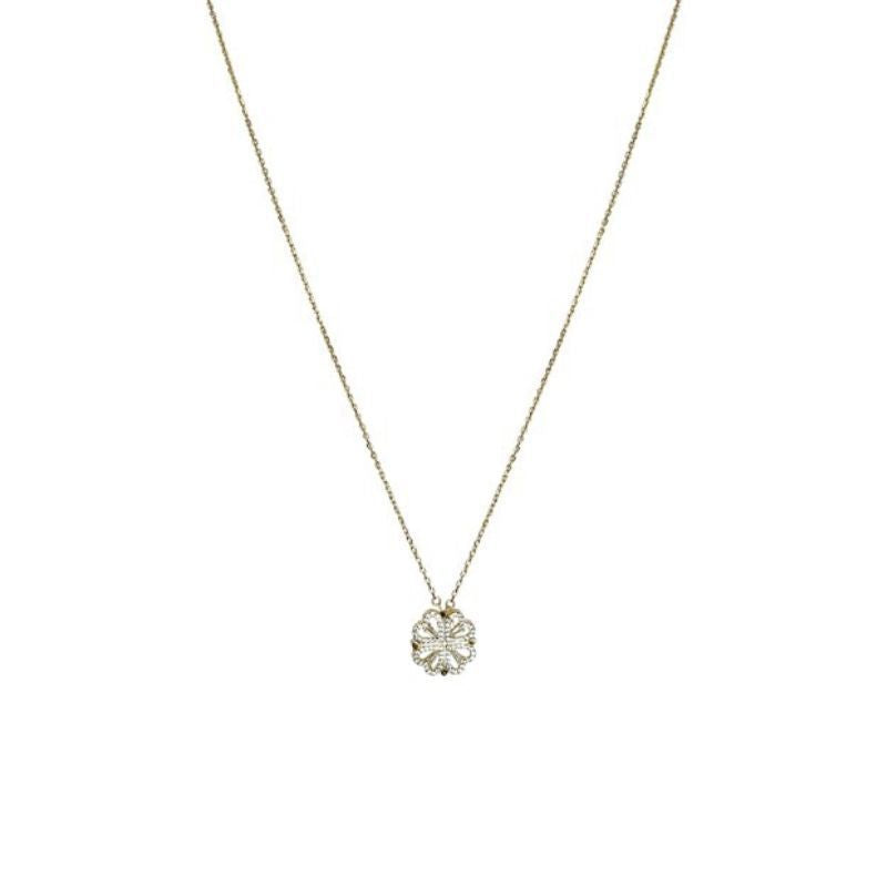 Retro Magnetic Folding Heart Shaped Four Leaf Clover Chain Gifts Holidays dealsniper-net