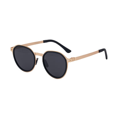 New Polarized Sunglasses For Driving, Round High-End Men's Women Gym From House C4 gold all gray