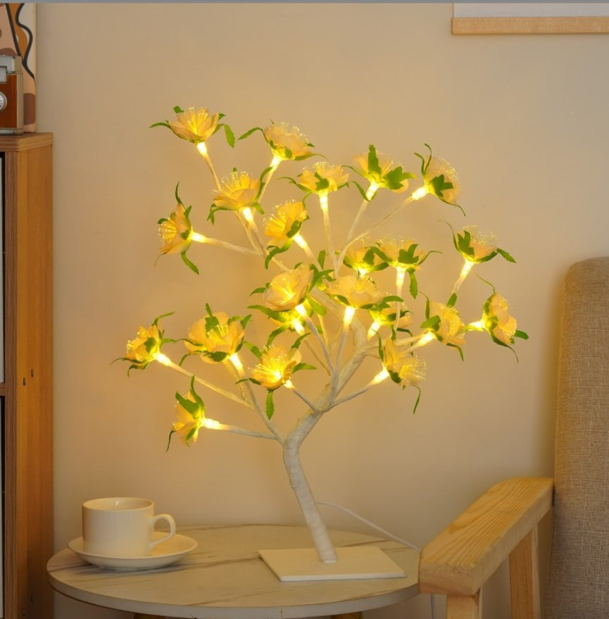 Bedroom Room Rose Tree Lamp Decoration Home Decor Gym From House Orchid tree lamp 24lights on black USB