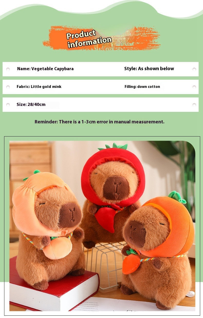 Vegetable Water Guinea Pig Doll Capabala Plush Doll Headgear Detachable Kids dealsniper-net