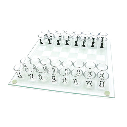 Bar Game Crystal Wine Glass Checker Chess Board Medium Size Hobby DealSniper.net 25x25cm