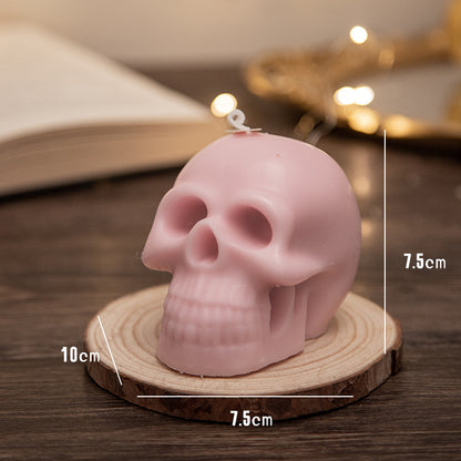 Halloween Skull Aromatherapy Candle Handmade Holidays DealSniper.net Pink Peach Oolong