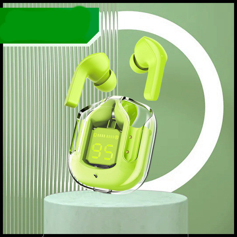 New Mini Transparent Wireless Bluetooth Headset Digital Display Gadgets dealsniper-net Green