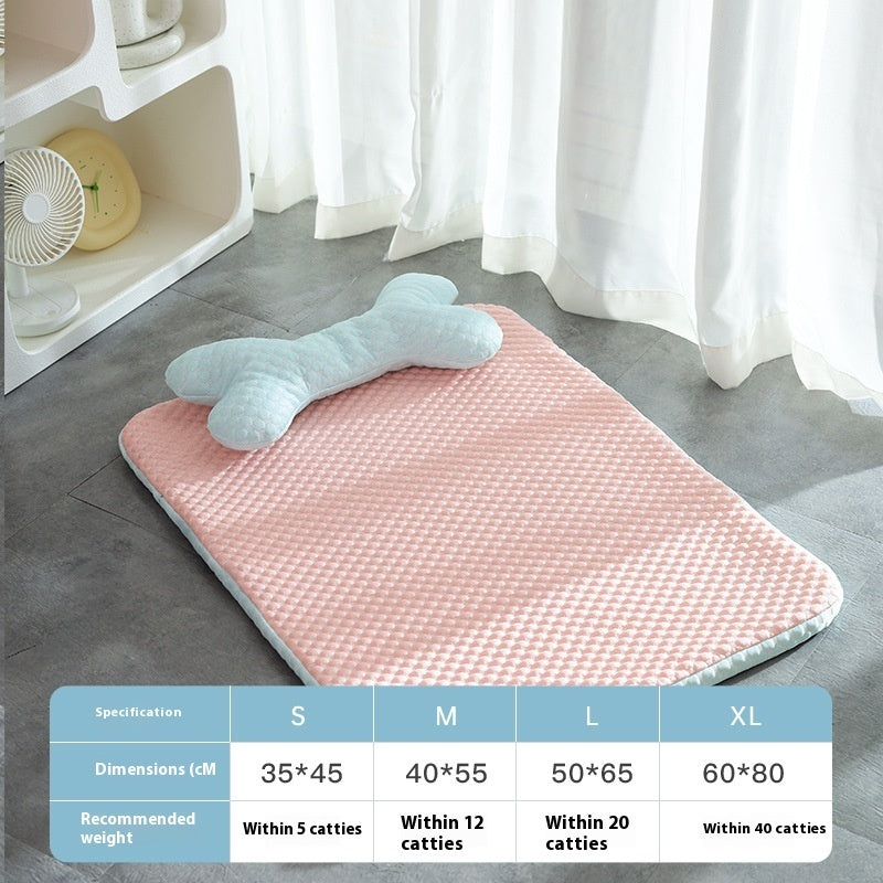 Dog Bed Breathable Cooling Spring Summer Pet Sleeping Mat Pets DealSniper.net Pink L