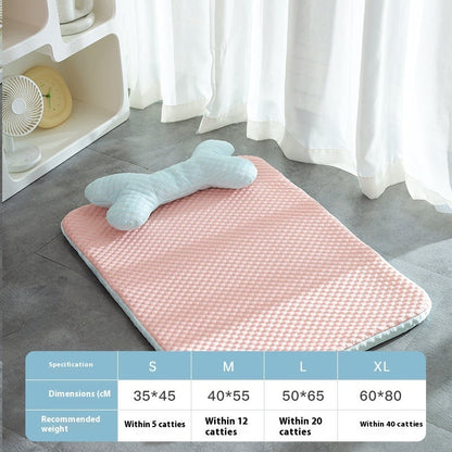 Dog Bed Breathable Cooling Spring Summer Pet Sleeping Mat Pets DealSniper.net Pink L