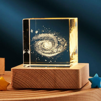 3D Transparent Crystal Cube Desktop Decoration Small Night Lamp House dealsniper-net