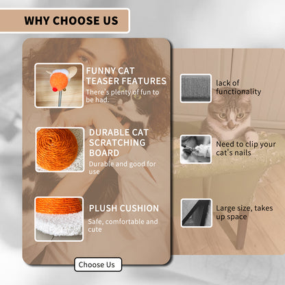 Three-in-one Cat Scratcher Space-saving Design Pets dealsniper-net