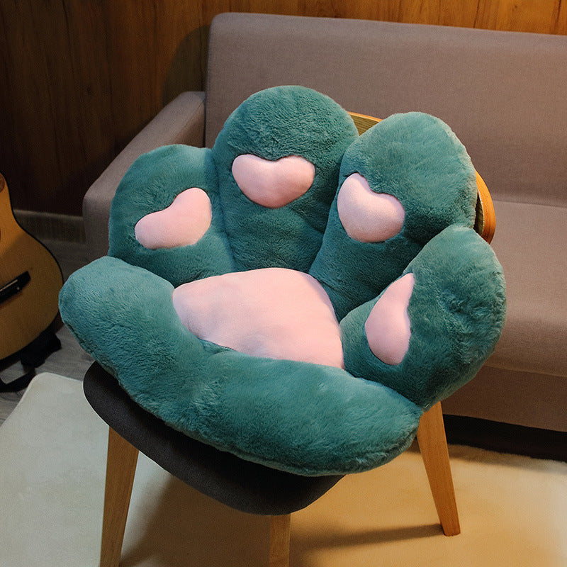 Cute Cat Paw Back Pillows Plush Chair Cushion Animal Child Seat Home dealsniper-net Green 7060cm