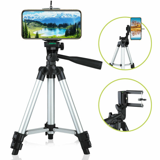 Professional Camera Tripod Stand Holder Mount For Cell Phone, Portable Tripod, Mobile Phone Live Stream Holder, Camera Tripod Gadgets dealsniper-net Silver