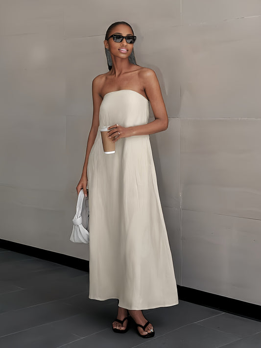 NEW SUMMER Linen Women's High-Waisted Strapless Backless Women Gym From House