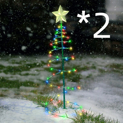 Christmas Tree Decoration Outdoor Courtyard Lighting Holidays dealsniper-net 2pcs Colorful