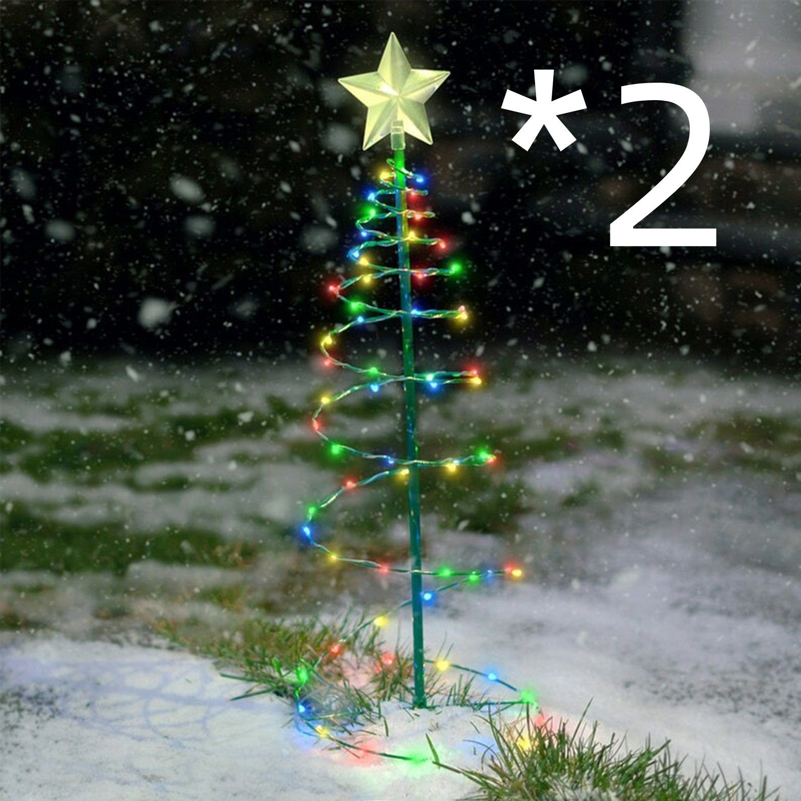 Christmas Tree Decoration Outdoor Courtyard Lighting Holidays DealSniper.net 2pcs Colorful